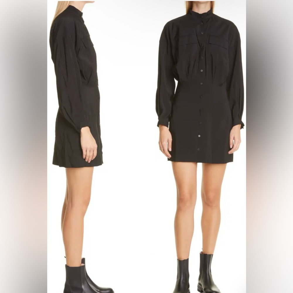 NWT BA&SH ROBE CREW BUTTON CLOSURE DRESS